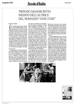 Trovato manoscritto inedito dell`autrice del romanzo