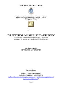 VI FESTIVAL MUSICALE D`AUTUNNO 2013.Libretto