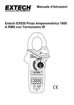 Manuale d`Istruzioni Extech EX820 Pinza Amperometrica 1000 A