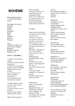 Leggi il libretto dell`opera La Boh&egrave;me di Giacomo