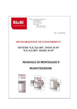 MANUALE DI MONTAGGIO E MANUTENZIONE