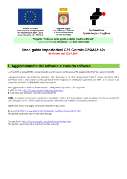 Linee guida impostazioni GPS Garmin GPSMAP 62s