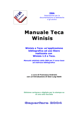 Manuale Teca Winisis
