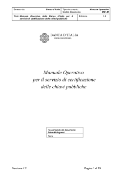 Manuale Operativo per il servizio di certificazione