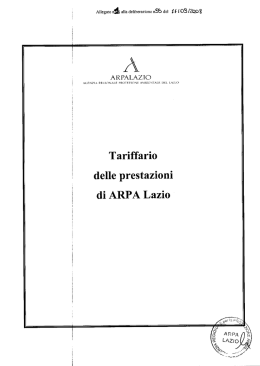 Tariffario - ARPA Lazio