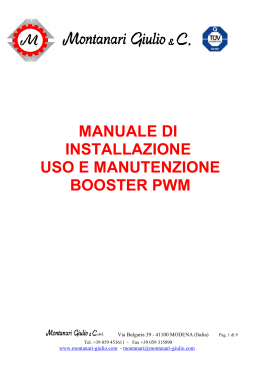 manuale di installazione uso e manutenzione booster pwm