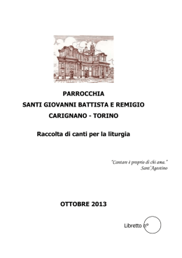 Il libretto dei canti