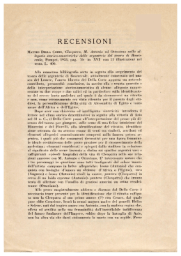 Matteo Della Corte, Cleopatra, M. Antonio ed Ottaviano nelle