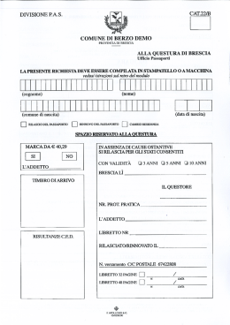 DIVISIONE P.A.S. CAT.22/B COMUNE DI BERZO DEMO