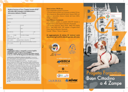 Progetto Formativo Buon Cittadino a 4 Zampe