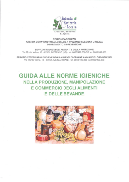 OPUSCOLO CORSO ALIMENTARISTI