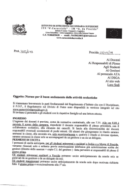 Norme per il Buon Andamento della Scuola a.s. 2014/15