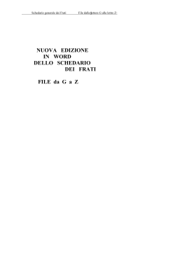NUOVA EDIZIONE IN WORD DELLO SCHEDARIO DEI FRATI FILE
