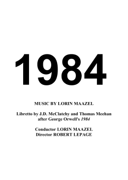 MUSIC BY LORIN MAAZEL Libretto by J.D. McClatchy and Thomas