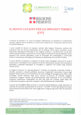 il nuovo catasto impianti termici piemonte cit