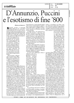 Il Giornale della Toscana - Centro Studi Giacomo Puccini