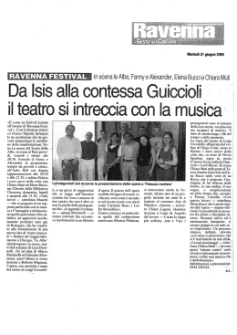 &laquo;&Egrave; come un festival teatrale all`interno di `Ravenna Festi