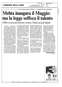 Corriere della Sera - mercoledì 28 aprile 2010