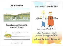 Page 1 CSS BETFAGE Associazione Comunit&agrave; MAMRE` Onlus foto