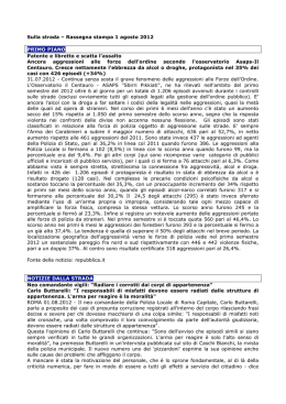 Leggi la rassegna del 1 agosto 2012