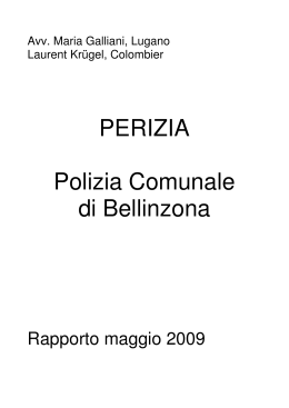 PERIZIA Polizia Comunale di Bellinzona