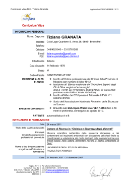 CV Granata - Università degli Studi di Messina