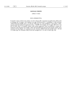 Manuale comune adottato dal Comitato esecutivo della