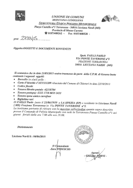 oggetti e documenti rinvenuti - Unione di Comuni montana Lunigiana