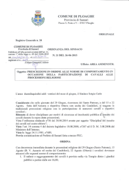 ordinanza processioni con cavalli