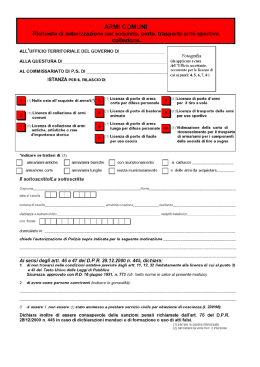 richiesta di autorizzazione per acquisto, porto, trasporto