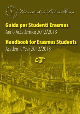 Guida per Studenti Erasmus Handbook for Erasmus Students