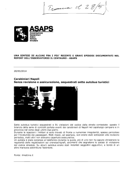 Asaps. Pullman turistici Recenti casi di violazione delle