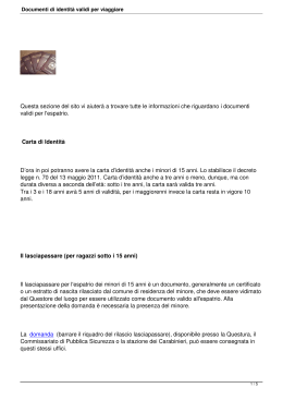 Documenti di identità validi per viaggiare