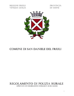 Regolamento di Polizia Rurale - Comune di San Daniele del Friuli