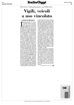 Vigili, veicoli a uso vincolato