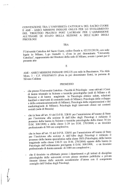 convenzione tra l`università cattolica del sacro cuore e ami
