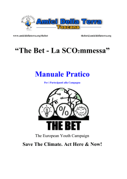 “The Bet - La SCO2mmessa” Manuale Pratico