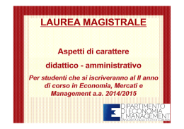 aspetti amministrativi lm 2014 - Università degli Studi di Ferrara