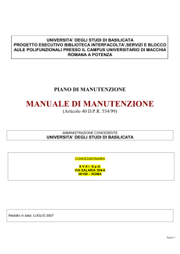 manuale di manutenzione - formazione post