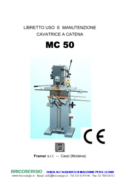 LIBRETTO USO E MANUTENZIONE CAVATRICE A CATENA