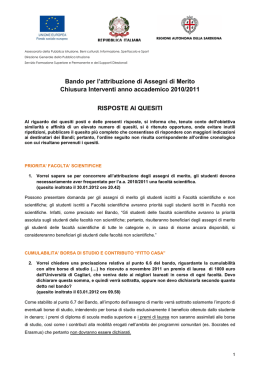Risposte ai quesiti - Regione Autonoma della Sardegna