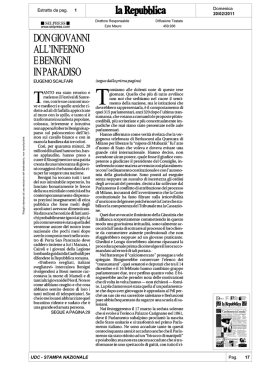 Don Giovanni all`Inferno e Benigni in Paradiso (Eugenio Scalfari, La