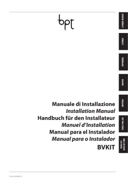 Manuale di Installazione Installation Manual Handbuch f&uuml;r den