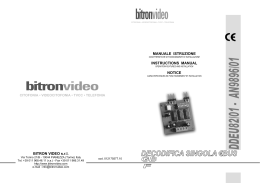MANUALE ISTRUZIONE INSTRUCTIONS MANUAL NOTICE