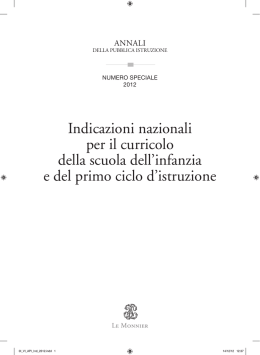 Indicazioni Nazionali - Annali - Ufficio Scolastico di Reggio Emilia