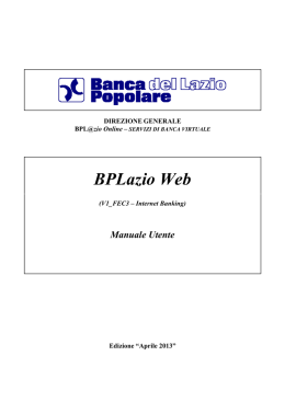 Manuale d`uso - Banca Popolare del Lazio