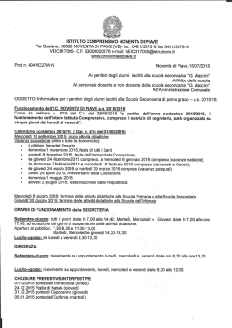 Informativa per i genitori degli alunni iscritti alla Scuola Secondaria