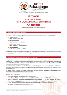 Scadenze tesi di laurea 2014/2015