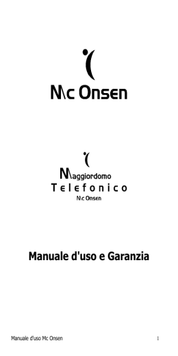 Manuale d`uso e Garanzia