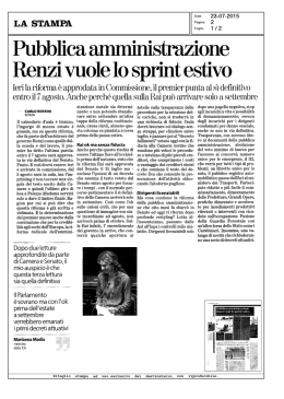 PA Renzi vuole lo sprint estivo